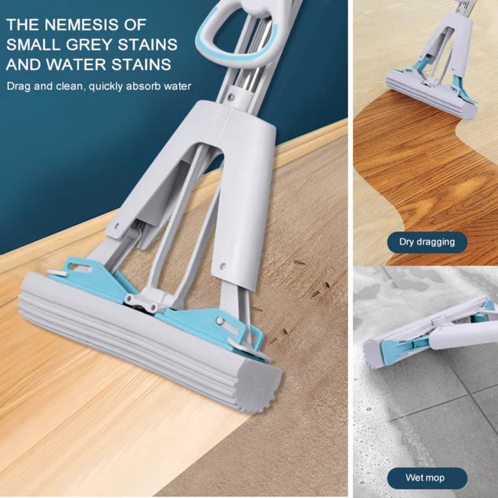 Triangle Shaped Microfiber Mop –Self-Wringing Floor Dust Mop
